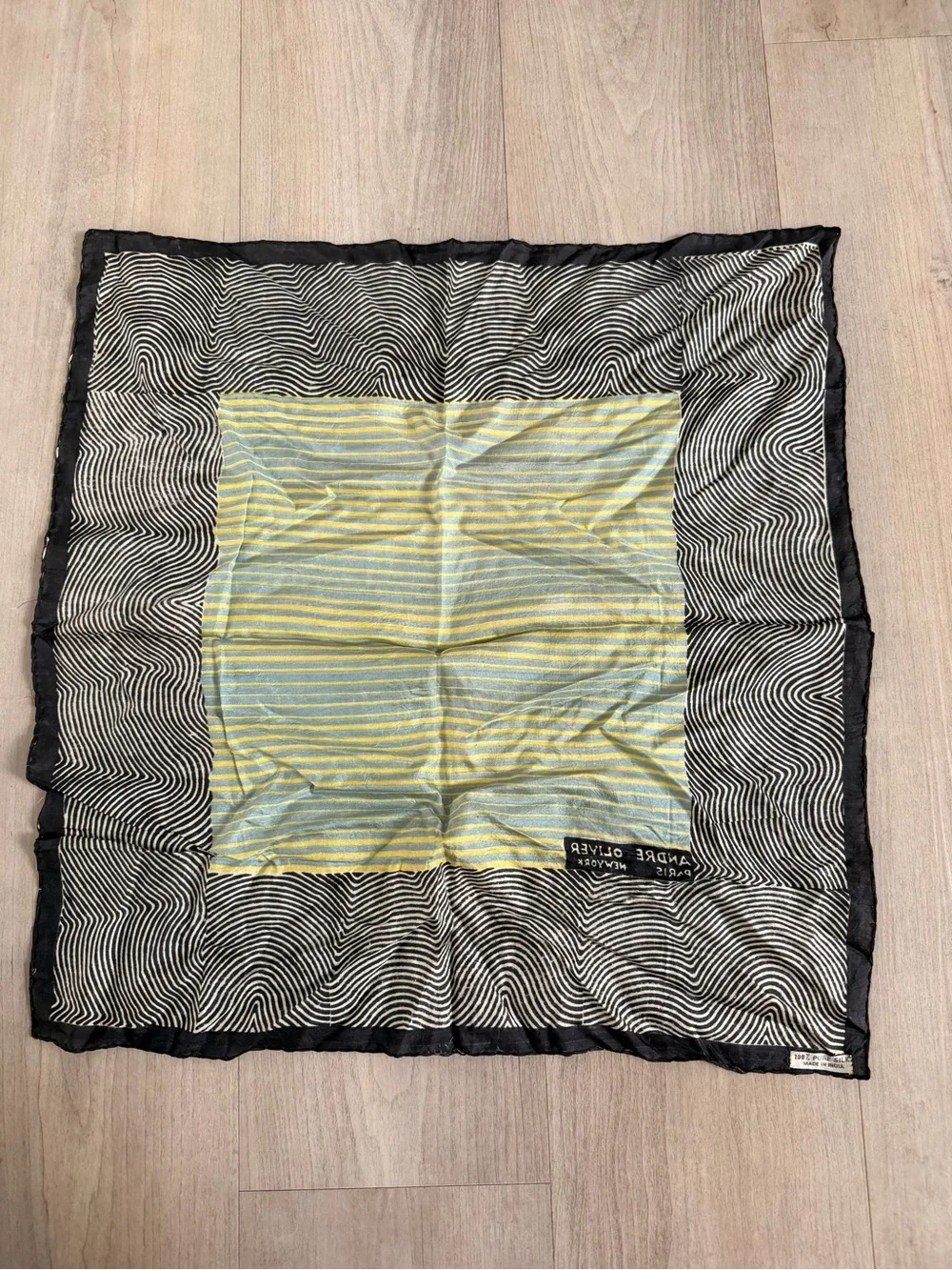 RARE ANDRE OLIVER VINTAGE pure silk scarf